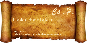 Cseke Henrietta névjegykártya